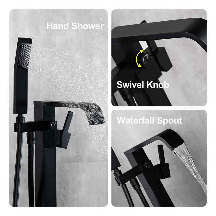 Randolph Morris Contemporary Freestanding Tub Faucet RMJSSPF-MB Matte Black