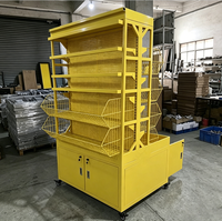 Étagère de présentation en métal personnalisée avec roulettes et armoire de rangement pour la présentation de bonbons et de snacks en supermarché