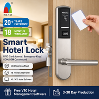 Cerradura de Puerta de Hotel con Tarjeta de Acceso RFID sin Llave, Resistente al Agua, Anti-Robo, Pulida, con Sistema de Software de Gestión