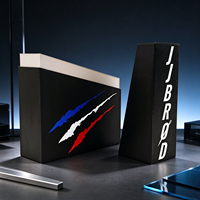 Boîte Cadeau Rigide Personnalisée Noire Rouge Bleue avec Impression Effet Pinceau, Logo Personnalisé et Emballage de Produit Premium