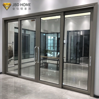 Système de porte pliante en verre aluminium avec mécanisme coulissant et pliant pour utilisation en cloison transparente intérieure et extérieure de patio