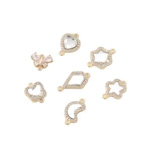 Eenvoudige Stijl Ebay Best Verkopende Producten Mode Diy Sieraden 14K Vergulde Zirkoon Koperen Vlinders Star Moon Heart Connector - Product Image 1
