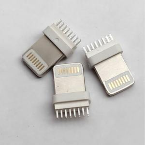 หัวชาร์จ I-Phone 8ขา <span class=keywords><strong>USB</strong></span> ชนิด <span class=keywords><strong>B</strong></span> iOS หัวต่อตัวผู้90องศา2.4A สแตนเลส SMT - Product Image 1