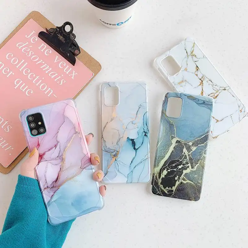 Gradient Marble Phone Case For Samsung Note 10 20 Pro Soft TPU Fashion Cover For Samsung S22 S20 FE Lite ULTRA Plus Anti-Fall