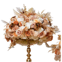 Boule de fleurs artificielles en soie de luxe moderne Janelove, longue durée, faible MOQ, personnalisable, centres de table pour mariage, décorations de table