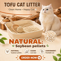 OEM Pasir Kucing Tofu Alami Cepat Menggumpal Dapat Dibuang di Toilet Bebas Debu Penghilang Bau Pelet Biodegradable untuk Rumah Tangga dengan Banyak Kucing