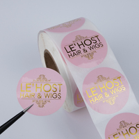 Étiquettes autocollantes transparentes rondes avec logo, impression personnalisée, gaufrage à chaud or, pour emballage de bouteilles étanches