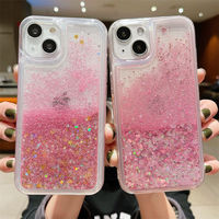 Étuis de téléphone portable en TPU de style Ins, anti-chocs, anti-chute, avec paillettes liquides et sable mouvant, pour 16, y compris la poignée de téléphone
