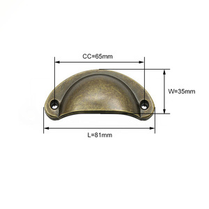 Retro Metal Kitchen Drawer Cabinet <strong>Door</strong> Handle Cupboard <strong>Door</strong> Furniture Antique Cup Pull Shell Vintage Cabinet <strong>Knob</strong> Drawer Handle - Product Image 6