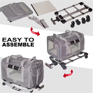 Outdoor Travel Rolling Pet Trolley Carrier 360° Swivel <b>Wheel</b> Detachable Pet Carrier Breathable Mesh Cat Puppy Carry <b>Bag</b> - Product Image 5