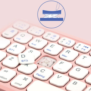 لوحة مفاتيح محمولة قابلة للطي مع مرآة مكياج عالية الدقة، تدعم لوحة مفاتيح متعددة الأجهزة - Product Image 4