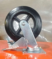 Roues pivotantes en fonte robuste avec revêtement en caoutchouc, 8 pouces (200 mm), pour chariots et débarqueurs