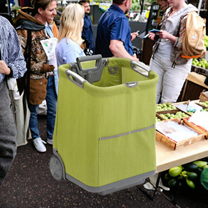Chariot de jardinage pliable à 2 roues Yipinhui XS-STC0080 en acier chromé, étanche et à parois souples - Product Image 3