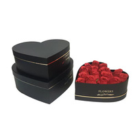 Ensemble cadeau de 3 boîtes à fleurs en forme de cœur avec revêtement UV de 2 mm, impression couleur spot, estampage à chaud et bronzage pour cadeaux de mariage
