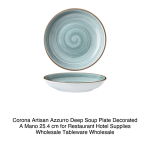 Assiette creuse Corona Artisan Azzurro décorée à la main 25,4 cm pour restaurants, hôtels, fournitures hôtelières, vaisselle en gros - Product Image 2