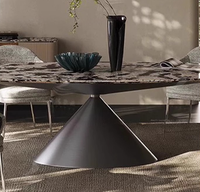 Table à manger ovale en pierre naturelle de style italien moderne haut de gamme, luxe pour la maison, le bureau et l'hôtel