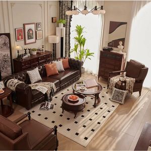 أريكة فردية مصنوعة من الجلد الأصلي عالي الجودة بطول 2.8 متر، مصممة حسب الطلب، مناسبة لغرفة المعيشة - Product Image 2