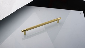 Modern Simple Gold Cabinet Wardrobe <strong>Door</strong> Round Rod Handle Knurling Carved Zinc Alloy Drawer Pulls - Product Image 4
