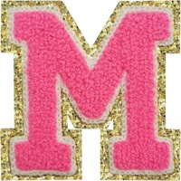 Patchs thermocollants en lettres chenille à paillettes pour vêtements, sacs à dos, décoration de costumes d'équipe
