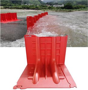 Barriera portatile rossa in plastica per il controllo delle inondazioni, salvavita, impermeabile, a forma di L, antiallagamento, pieghevole, prodotti per la sicurezza idrica - Product Image 1