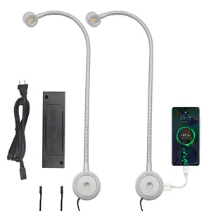 Gooseneck LED USB ספר ניתן לעמעום קריאת אור לילה מנורת מיני מיטת אור