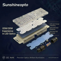 Lentille LED en plastique verticale populaire 80x150 degrés, 64 LED, 50 Watts, pour module