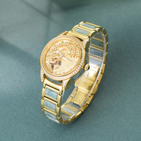 Montres de luxe en jade naturel à motif de dragon doré 3D pour hommes et femmes Montre mécanique automatique