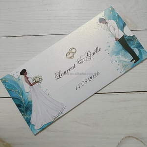 Invitation de mariage romantique coulissante : Illustration des mariés, décorations Quinceanera - Product Image 1