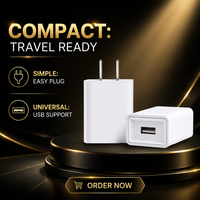SIMSUKIAN OEM ABS QC2.0 USB Wall Charger Colokan AS 5V/1A 5W 12V/2A 6W Kabel Lipat Dapat Ditarik Perlindungan OTP Ponsel