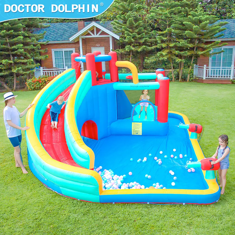 Doctor Dolphin nuovi arrivi parco giochi per bambini festa scivolo d'acqua castello gonfiabile buttafuori gonfiabile moderna casa di rimbalzo