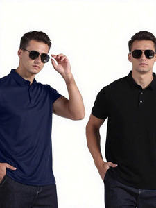 T-shirt de golf pour homme avec tissu extensible respirant et anti-humidité, protection UV, contrôle des odeurs, ajustement personnalisé, confort - Product Image 4