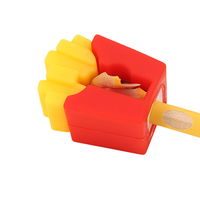 Taille-crayon créatif en forme d'animal, type hamburger et frites, portable pour étudiants, en PVC souple, personnalisable, pour l'école primaire, usage sur le bureau, école, bureau