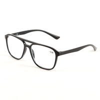 Lunettes de lecture à double pont et monture carrée pour hommes et femmes, verres transparents, charnières à ressort, lunettes de presbytie tendance