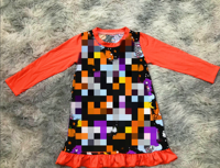 Chemise de nuit pour enfants Little Glow, idéale pour Halloween, fabrication directe, confortable, manches longues, motifs variés pour les fêtes, robe de nuit pour filles