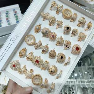 En gros 2026 Monture de bague de fiançailles classique pour femme en acier inoxydable plaqué or rose avec zircon en forme de cœur - Product Image 4