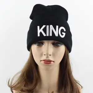 时尚保暖冬季针织帽定制 3D 刺绣冬季无边帽