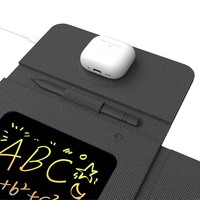 Cargador inalámbrico 3 en 1 rápido de alta calidad de la fábrica AFY, 15W, plegable, con superficie de escritura de PU, para teléfono, reloj, auriculares y alfombrilla de ratón.
