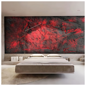 Panneaux de revêtement mural en pierre artificielle ignifuge et imperméable en FRP translucide personnalisés pour l'intérieur et l'extérieur, salle à manger, hôtel - Product Image 2