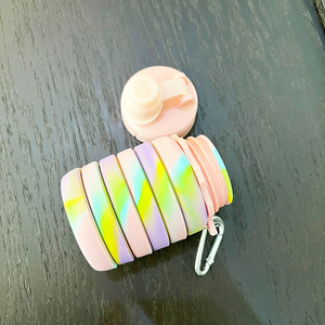 Bouteille d'eau pliable en silicone 500 ml pour enfants, sans BPA, qualité alimentaire, compatible lave-vaisselle, avec bouchon à vis, logo personnalisé - Product Image 4