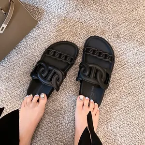 2026 Summer New European and American Style <strong>Black</strong> Home <strong>Slippers</strong>, Casual Thick-Soled Polka Dot Pattern Beach <strong>Slippers</strong> for Women - Product Image 5