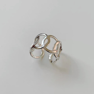 S925 Sterling Silver <b>Ring</b> Geometric Hollow Band <b>Open</b> Design Unisex Everyday Wear - Product Image 4