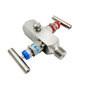 1/2npt 암수 및 수 6000psi 블록 및 블리드 압력 게이지 2 니들 밸브 계측 2 밸브 매니폴드 MXF 밸브 - Product Image 4