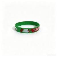 Bracelet en silicone personnalisé imprimé CMJN, vert et rouge du Sénégal, pour la promotion d'événements (vente en gros)