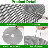 Couverture de sol en maille respirante C336 pour pot de plante rond, barrière anti-mauvaises herbes pour plantes en pot d'intérieur et d'extérieur
