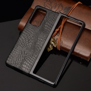 Funda trasera de cuero PU de piel Croco para Samsung <span class=keywords><strong>Galaxy</strong></span> Z <span class=keywords><strong>Fold2</strong></span> 5G 7,6 " / Z Fold3 5G funda trasera dura mate - Product Image 6