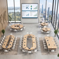 Table de conférence en bois pliable HYZ-248X, table de formation de bureau, combinaisons multiples, table de conférence modulable, table de bar mobile