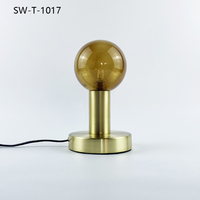 Lámparas de Mesa de Diseño 2022, Dorado Cálido, Retro, Metal y Vidrio, Lujo, Ambiente, LED, Lámpara de Mesa para Restaurante y Bar