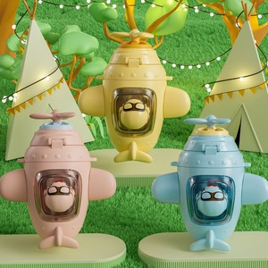 Vaso Infantil con Pajita, Tapa y Correa, Resistente a Altas Temperaturas, Portátil, de Pequeña Capacidad, con Diseño de Dibujos Animados - Product Image 1