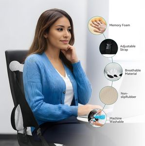 Coussin de siège de voiture ergonomique en mousse à mémoire de forme avec soutien lombaire - Product Image 6