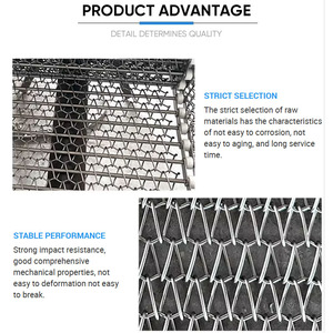Chaîne tissée à haute température en sergé de qualité alimentaire Convoyeur de plaques à chaîne perforée industrielle en acier inoxydable - Product Image 6